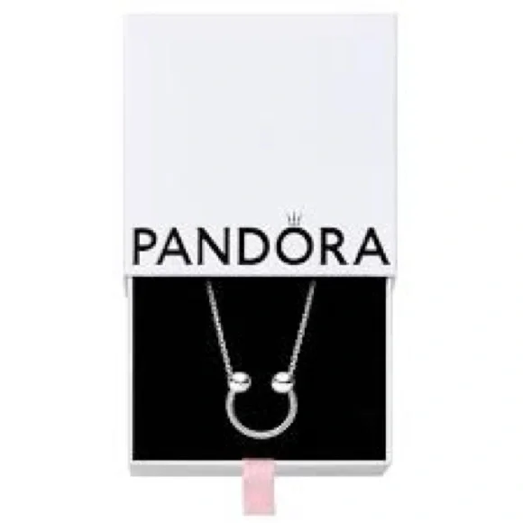 Pandora U Shaped Carrier Necklace - Sterling Silver. Like new! - Picture 2 of 4
